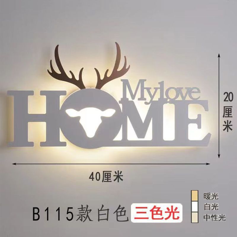 Nordic style modern minimalist led decorative wall lamp - kids' room bedside wall sconce - wall-mounted letter wall light