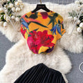 European and american cross-border fashion women's clothing:  summer new arrivals - french-inspired printed tops and loose solid color pleated wide-leg pants