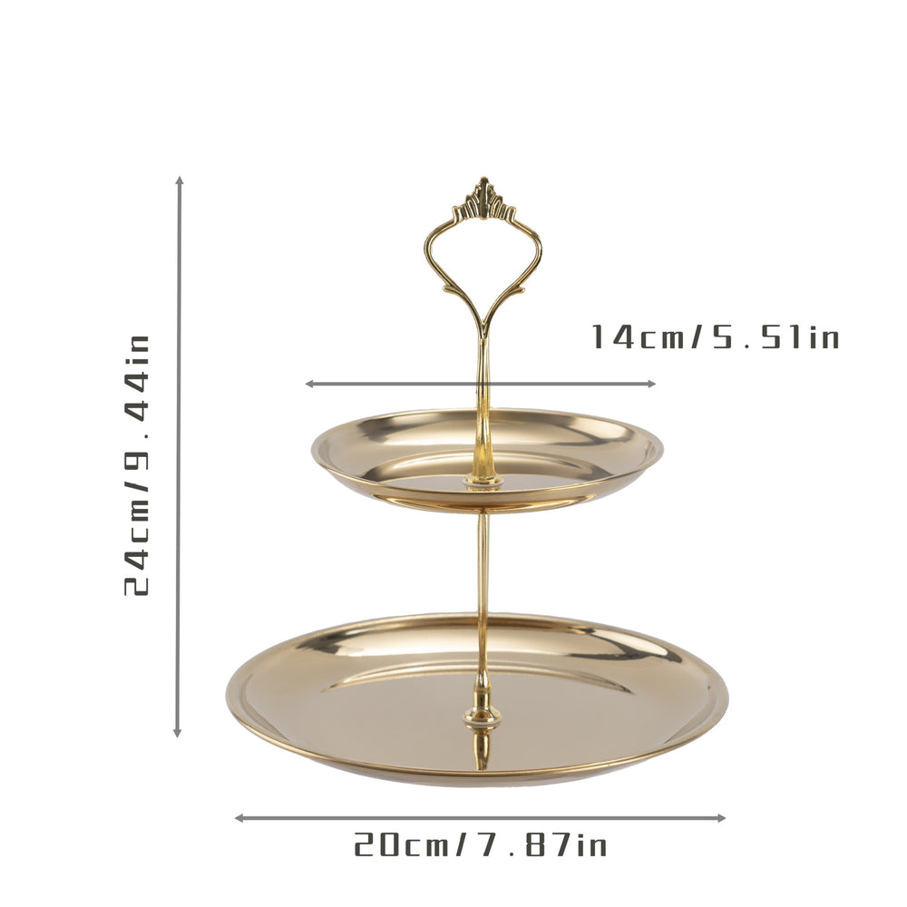 Display stand, light luxury fruit plate, dry snacks, cake, cross-border snacks, table setting, wedding stainless steel tray, three-layer display