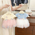 【dropshipping】girls' summer new plaid tank top dress, korean style baby doll princess dress for kids