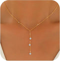 Amazon cross-border women's layered long necklace, copper y-chain, fashionable minimalist new arrival 2024