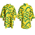 European and american    new women's elegant loose-fit printed fashion shirt dress - cross-border dress