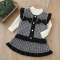 Girls' knit cardigan vest set - autumn  collection - baby girl's outerwear - chanel-inspired three-piece outfit