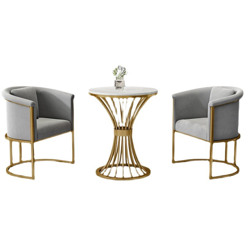 Minimalist sales office negotiation table and chair set, casual round table, hotel/beauty salon booth, business reception sofa