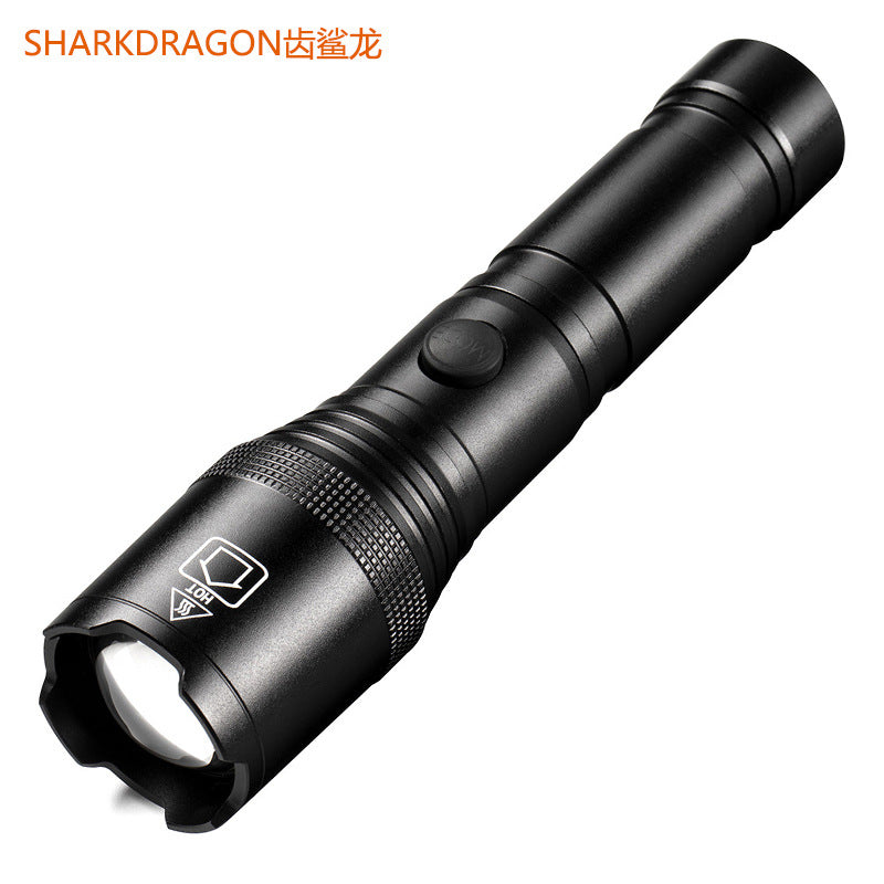 Cross-border new P50 strong light flashlight Type-C charging belt output multi-function zoom remote LED flashlight