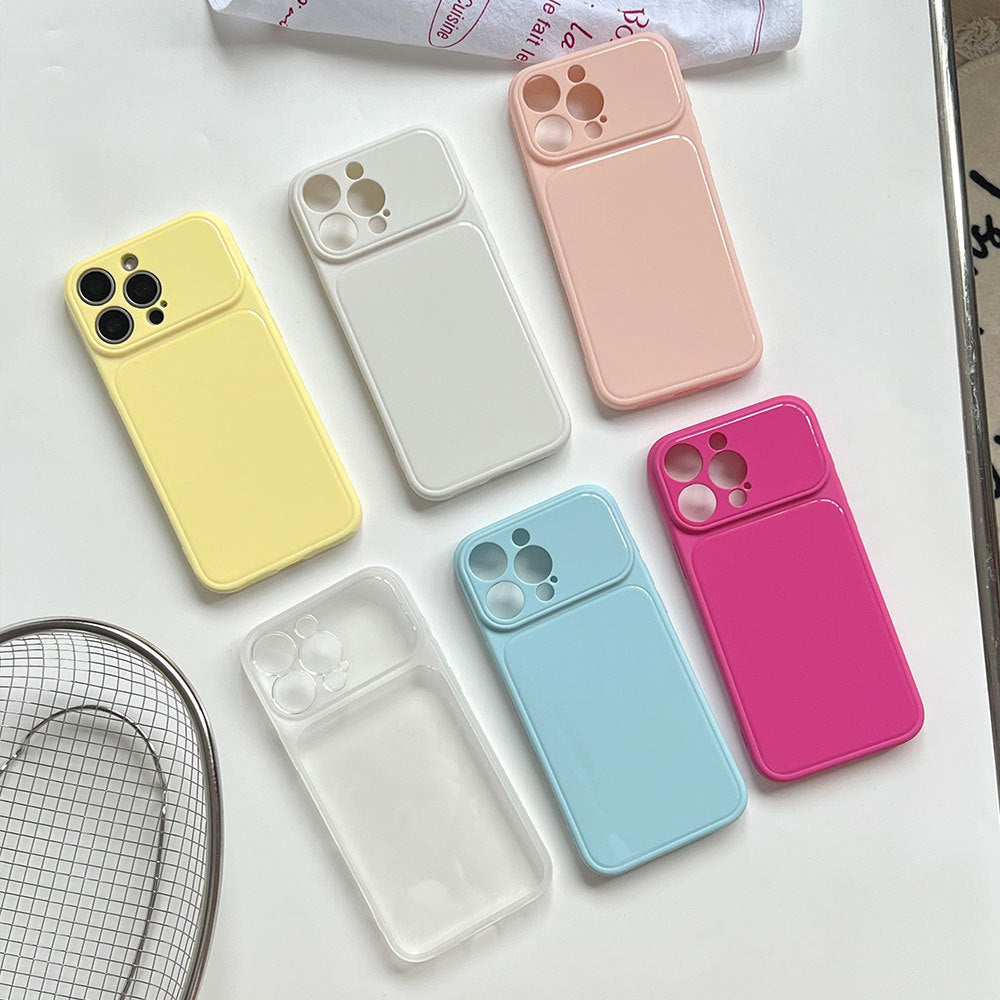 Suitable for apple 17 mobile phone case soft color large window glossy simple macaron all-inclusive iphone18 anti-fall case 12