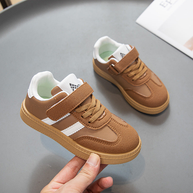 Children's sports shoes 2025 spring and autumn new boys versatile non-slip breathable student board shoes children's soft-soled German training shoes