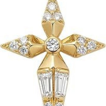 Devout angel light luxury elegant gorgeous full diamond necklace women's easiest for match clavicle chain titanium steel chain cross