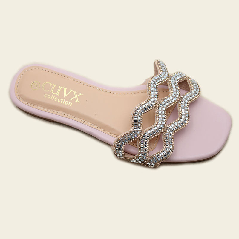 High-quality new plus size women's shoes fashion light luxury diamond-encrusted slippers