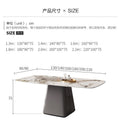 Modern minimalist small apartment home designer pandora dining table and chair set with rock slab dining table