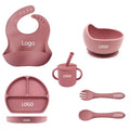 Customizable large capacity baby feeding plate - cute divided food plate for weaning - food grade silicone plate for kids