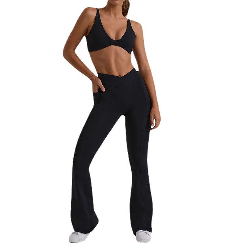 Intimatessuit sports suspender bra high waist hip lifting fitness pants yoga clothes