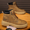 2025winternew arrivalhigh-top bootsmentrendyeasiest for matchthick solecasual leather shoesworkwear sneakerstrendy shoes for men