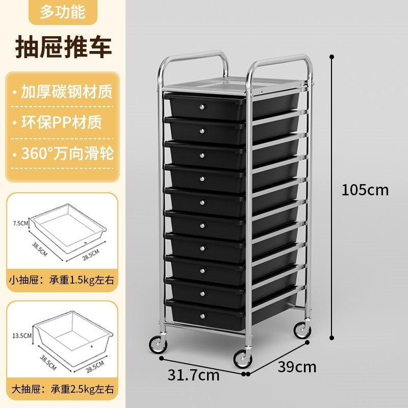 Multi-tiered storage cabinet with drawers - versatile organizer for home, space-saving, black