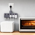 Multi-function socket usb converter with clock display, independent switches, and multiple outlets for home, dorm, and office use