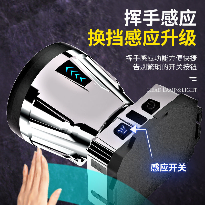 Helmet type LED headlight super bright waterproof camping induction flashlight long battery life lithium battery charging mobile phone