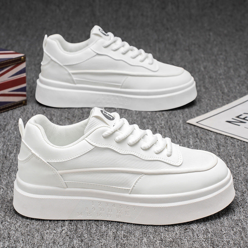 Men's spring 2025 new breathable white sneakers, athletic casual shoes, trendy men's brand, niche anti-slip wear-resistant skate shoes