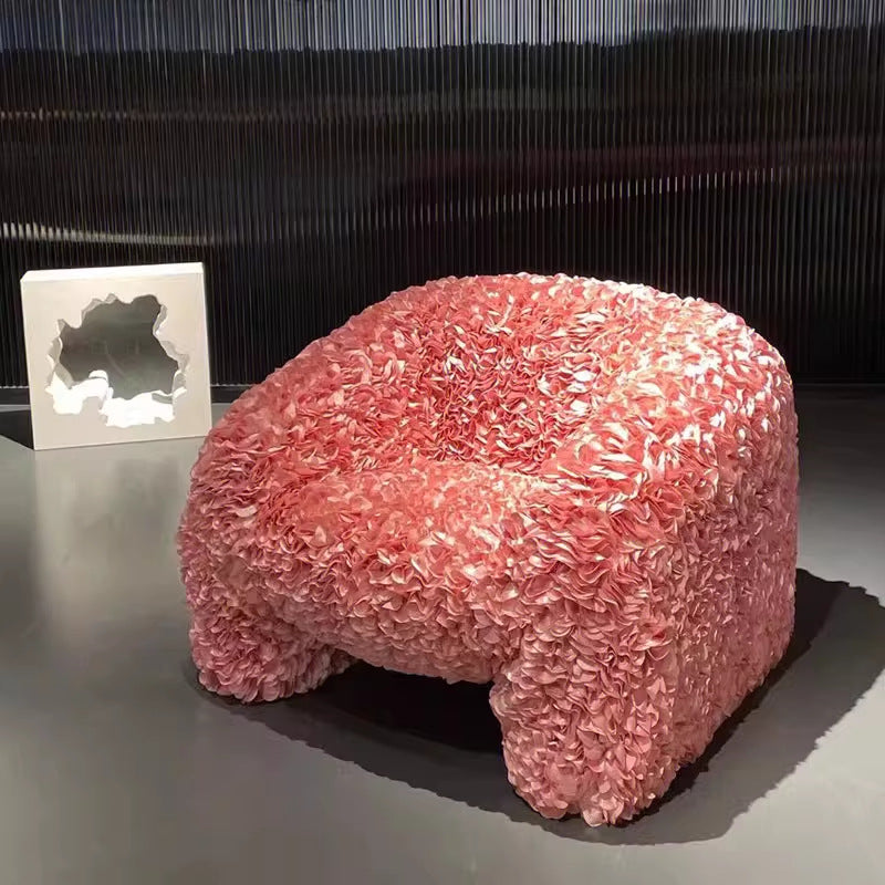 Nordic designer pink petal chair - creative artistic living room flower armchair