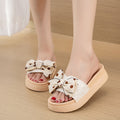 Thick solebows slippers women's summer outwear heightening non-slip flip-flops fashion lady style popular sandals wholesale