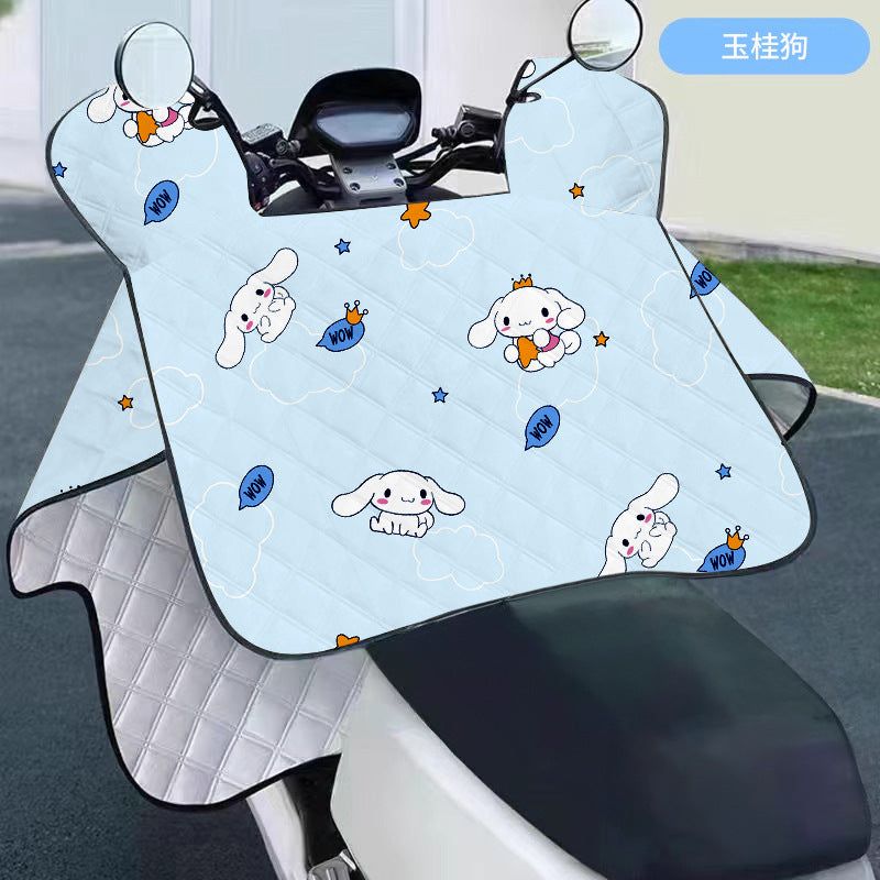 Electric vehicle windshield cover - rainproof, sunproof, windproof, sunshade - thin, waterproof cape style for electric bikes and motorcycles