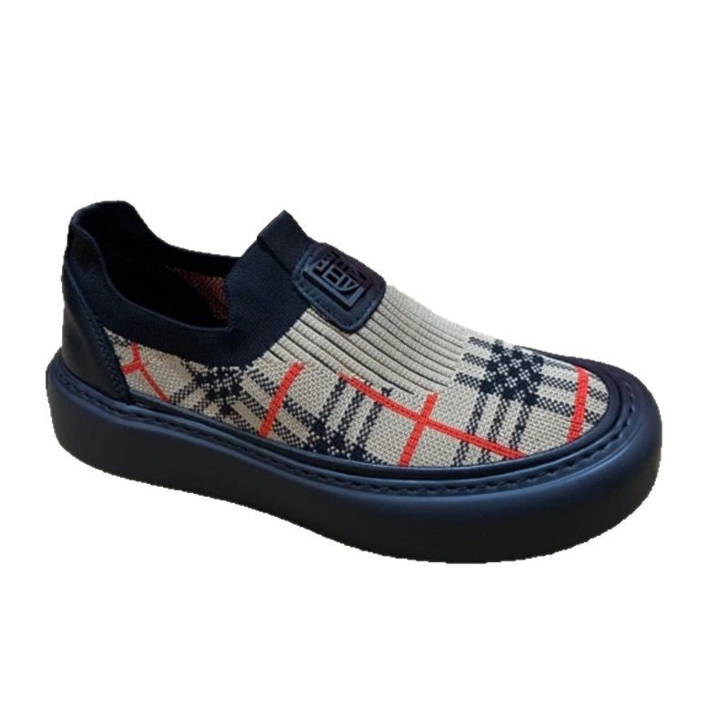 Spring breathable men's slip-on mesh shoes - lightweight, non-slip black mesh casual shoes for men
