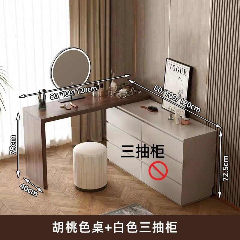 Solid wood dressing table cream style chest of drawers for home bedroom modern casualnew arrival dressing table all-in-one dressing table