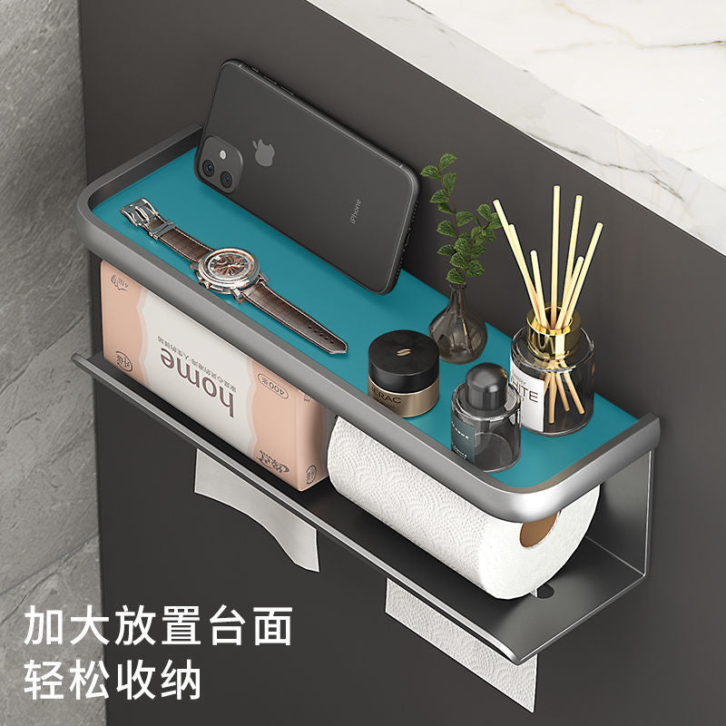 Paper Tissue Rack No Punching Toilet Paper Box Wall Mounted Roll Paper Tissue Box Household Storage Shelf Pumping Paper Box