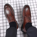 Men's leather shoes - new spring/autumn collection: textured leather, business casual, british style, korean design, perfect for work, groom, and weddings