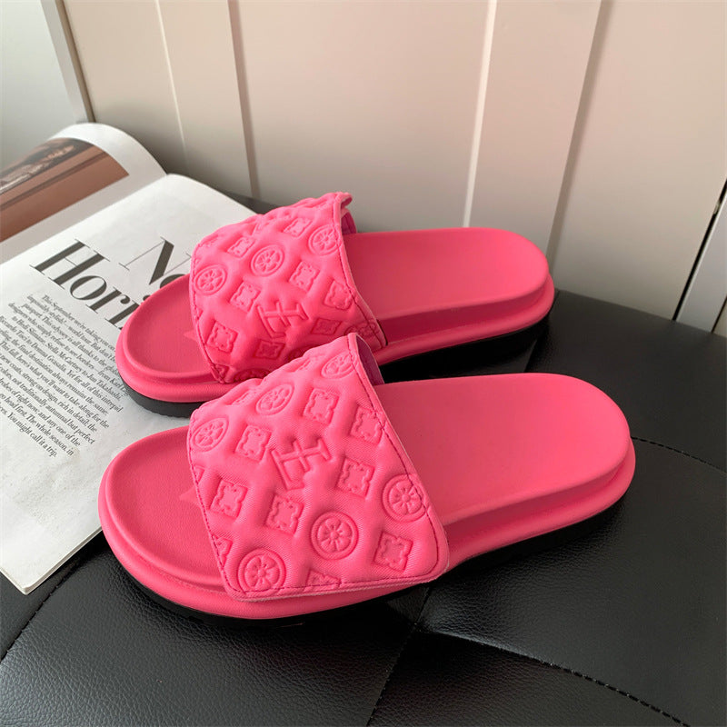 Velcro slippers for women summeroutwear2025easiest for matchthick soleplatform shoessoft solenon-slipniche style sandalsthick soleincrease