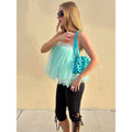 European and american women's clothing  summer new fashion hot girl off-the-shoulder sheer tube top short sleeveless chiffon tank top