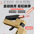 new arrival alloy folding spray life card toy gun can launch soft bullets security pistol kids boys