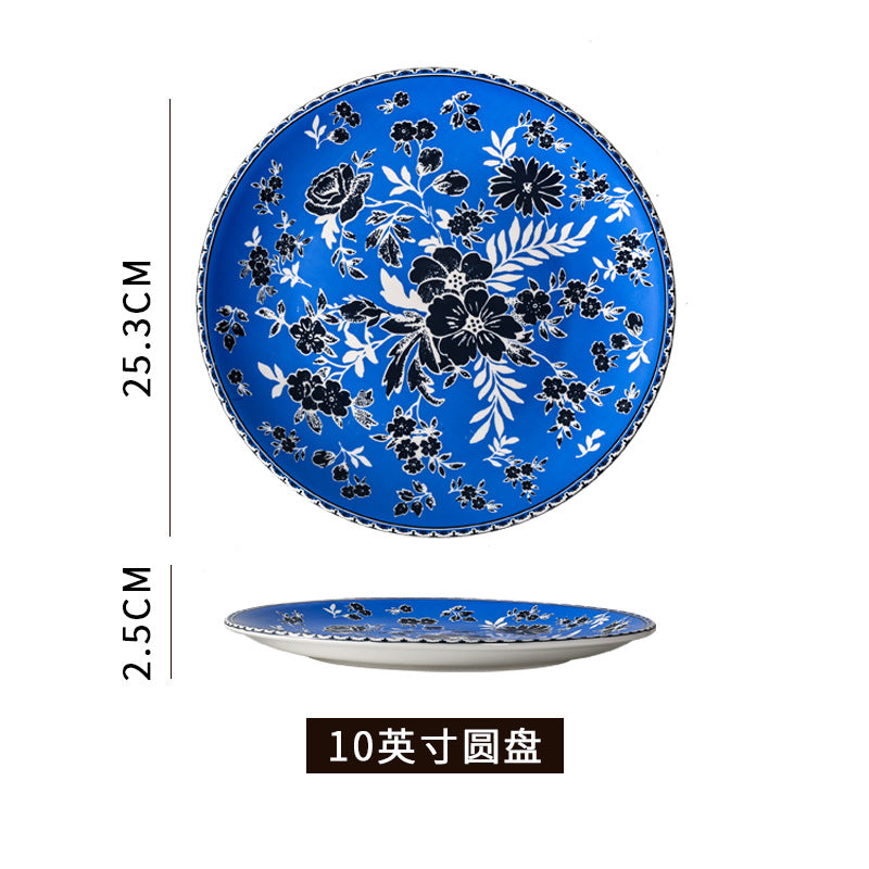 European-style ins banquet creative plating steak plate restaurant hotel for home artistic western food plate flat plate