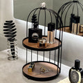 Classy medieval style cosmetics perfume multifunctional storage rack iron aromatherapy jewelry countertop double layer rack for home