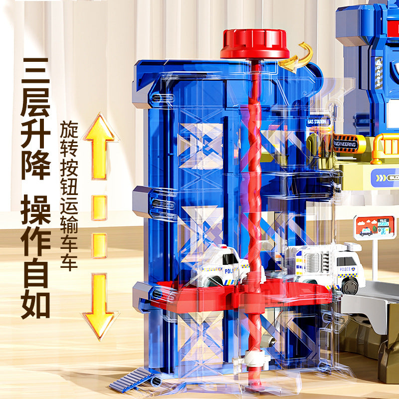 Construction track car sliding train parking lot car rush adventure 3 years old 4 boys educational kids toys