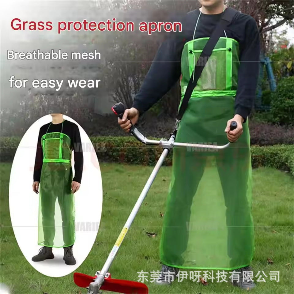 Breathable mowing apron, logging protective apron, splash-proof and oil-resistant, adjustable length, unisex, double-layer fabric skirt