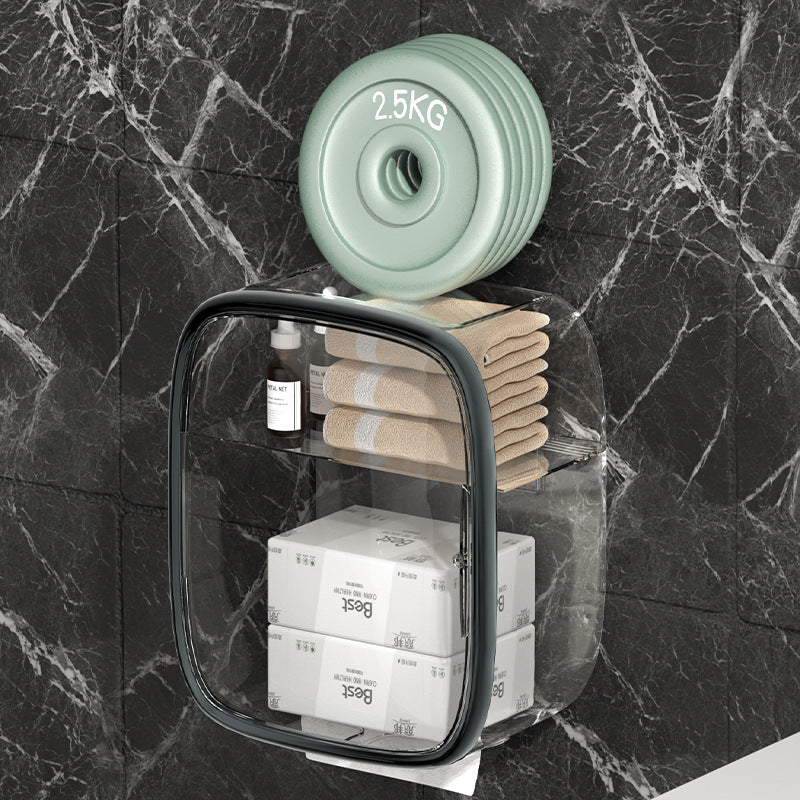 Bathroom toilet paper box toilet tissue box paper box waterproof wall-mounted punch-free storage rack roll paper box