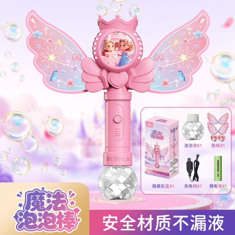 【custom】bestselling sunflower bubble machine - fully automatic handheld rechargeable bubble gun toy for kids
