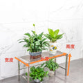 Stainless steel flower stand single-layer combination storage rack balcony floor-standing single-layer living room outdoor outdoor flower pot rack metal
