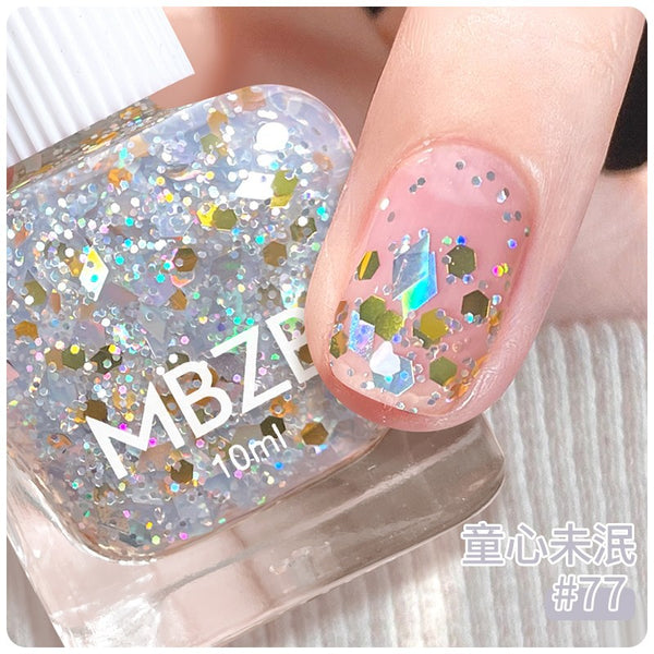 2024 new water-based nail polish no-bake peelable nail polish summer sparkling star sparkling color cute girl