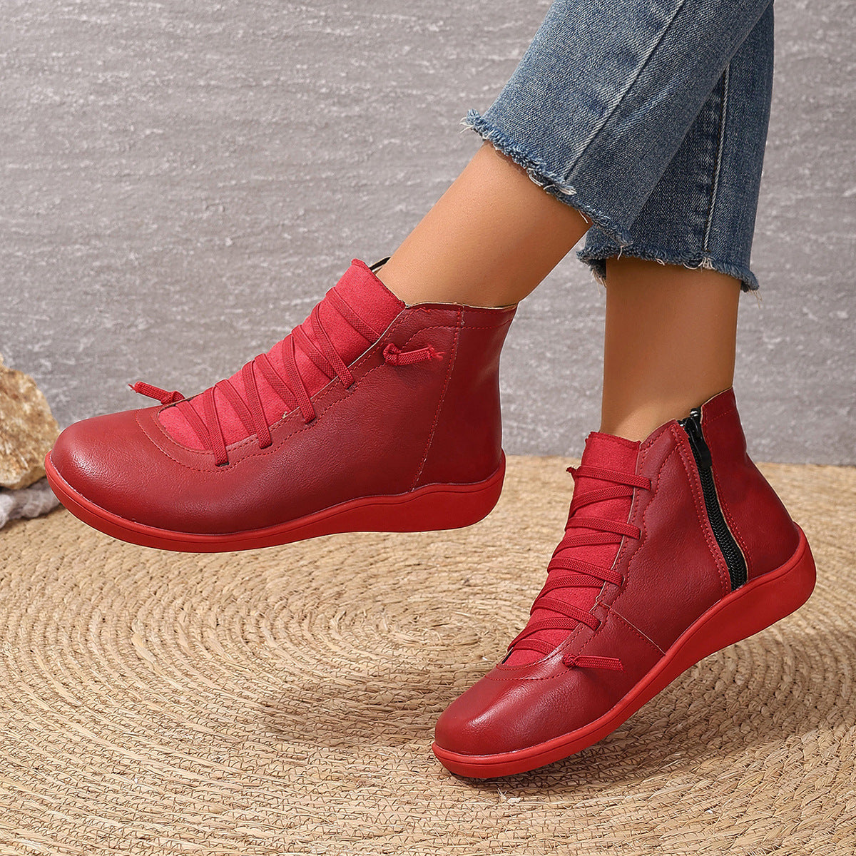 2024  wishes European and American  boots autumn and winter new women's boots large size British Martin boots casual short boots