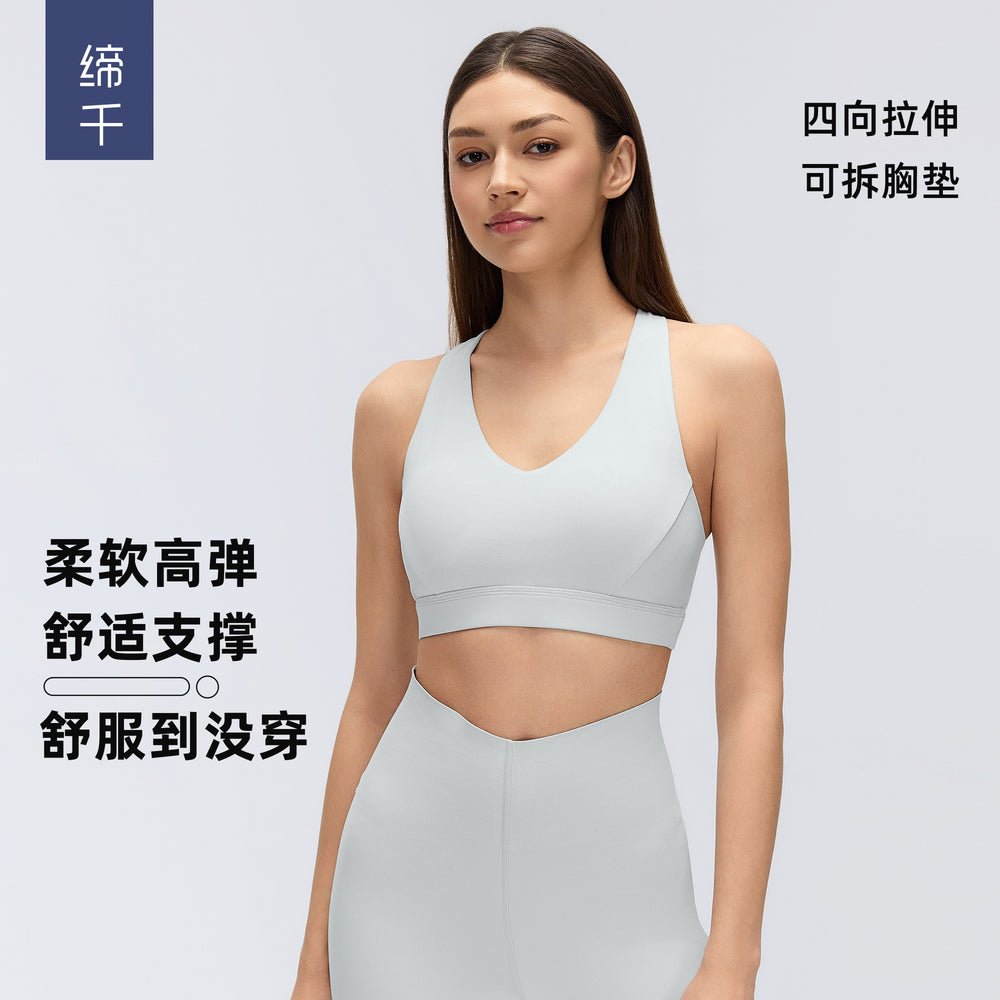 Women's high-impact sports bra for fitness, yoga, and running - shockproof criss-cross back bra - model d26074
