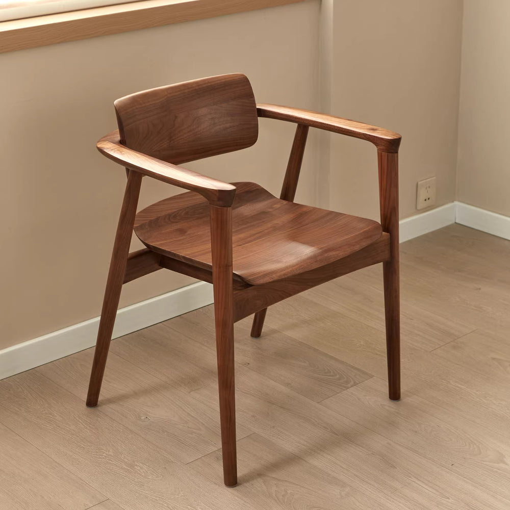 White wax solid wood north american black walnut backrest dining chair living room desk tea room chair stool modern casual kawashita chair