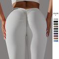 Fashionnew arrival butt lift and tummy control without embarrassing line elastic tight yoga pants v waist brushed nude sports fitness pants