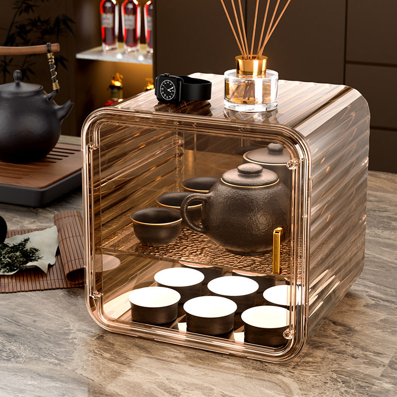 Shelf Transparent cup holder Multi-layer large-capacity cup dust-proof storage box Thickened multi-functional wine glass display box holder