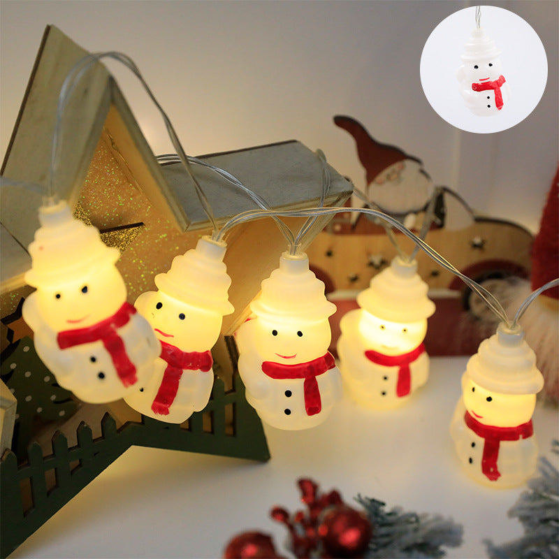 Cross-border led Christmas decoration light string, snowman old man Christmas tree cane room arrangement small lights flashing