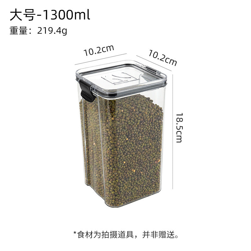 One piece of delivery PET kitchen transparent food sealed jar square moisture-proof sealed jar grain storage box