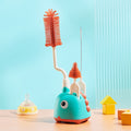 Baby cleaning brush set - includes cup brush, straw brush, storage box, base, silicone nipple brush, and bottle brush