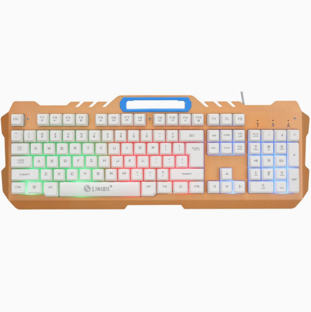 Limei t21 wired illuminated metal keyboard and mouse combo - mechanical feel, floating design, gaming keyboard and mouse set - cross-border e-commerce