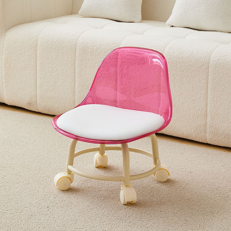 Acrylic stool silent transparent universal wheel children's toddler home stool net red with baby small chair pulley low stool