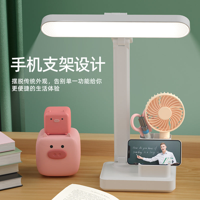 Study desk lamp rechargeable high-value affordable bedroom eye protection USB charging and plugging dual-purpose student dormitory pen holder
